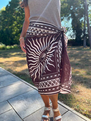 Chocolate Longline Celestial Sun Wrap Skirt