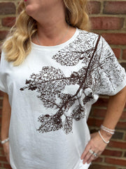 Chocolate Sequin Leaf Tee Jill