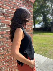 Black Tie Detail Knitted Tank Lola