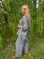 Charcoal Leopard Trim Co-Ord Theodora