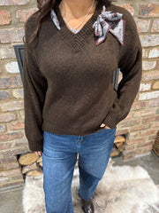 Chocolate Scarf Accent Jumper Amanda