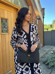 Black Braid Fasten Shoulder Bag