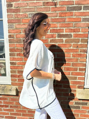 White Butterfly Crepe Top Gail