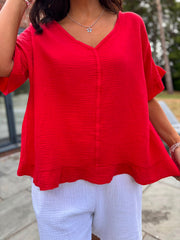 Red Bubble Cotton Top Kimberly