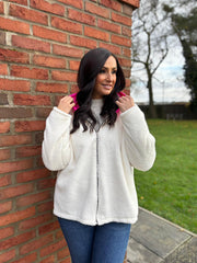 Winter White Hooded Zip Fleece Alex