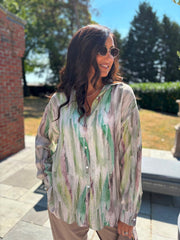 Green Brushed Print Shirt Rachel