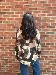 Black Watercolour Shimmer Top Freya