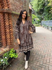 Chocolate Patterned Leopard Dress Eden