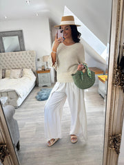 Stone Tie Detail Wrap Trousers