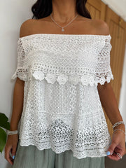 White Bardot Lace Top Jemima