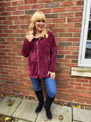 Wine Chenille Zip Hoodie Carrie