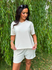 Cream Soft Towelling Set Adriana