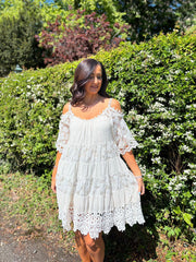 Stone Lace Panel Dress Verity