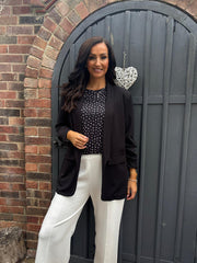 Black Polka Dot Super Soft Round Neck