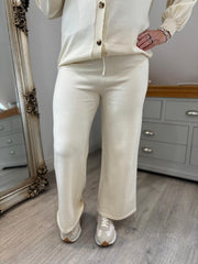 Antique Cream Drawstring Short Knitted Trousers Georgina