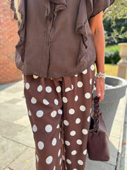 Chocolate Polka Dot Trousers Reagan
