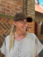 Chocolate Velour Diamante Cap