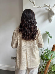 Gold Premium Shimmer Crochet Jacket Vivienne