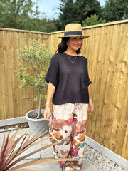 Black Cotton Reverse Seam Knit Jo