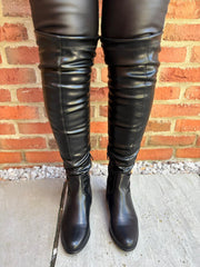 Black Flat Over The Knee Boots