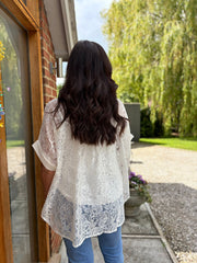 White Delicate Lace Blouse Liora
