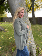 Khaki Soft Drape Cardi Flora