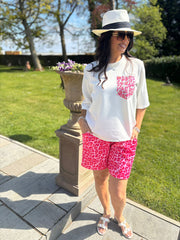 Pink Leopard Pocket Detail Shorts Co-Ord June