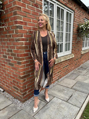 Green Brushstroke Shimmer Cardigan Freya