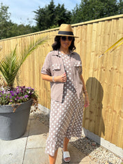 Mocha Polka Dot Co-Ord Set Beverly