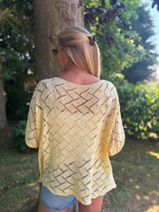 Lemon Abstract Pattern Knit Tori