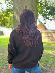 Chocolate Cosy Knit Cardi Sofia