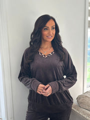 Chocolate Velour Leisure Set