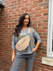 Stone Teddy Fleece Crossbody Bag