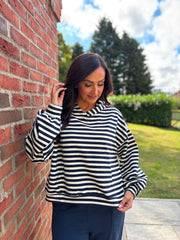 Navy Striped Hoodie Ella