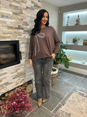 Chocolate Embellished Bow Jumper Kelsey