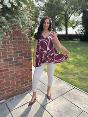 Wine Abstract Swirl Vest Isabella