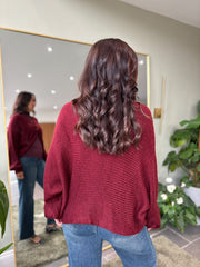Wine Gathered Knit Florence