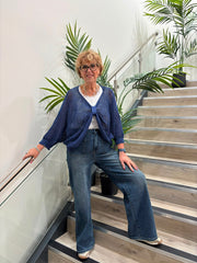 Dark Denim Gathered Loose Knit Paige