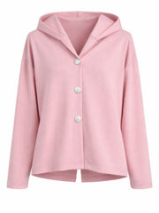 Pink Hooded Button Shacket Mabel