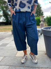 Dark Denim Barrel Leg Jeans