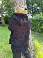 Black Chenille Silver Fleck Hoodie Lisa