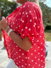 Red Polka Dot Blouse Kathy