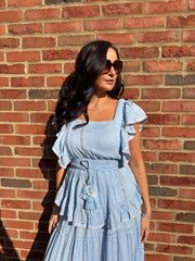 Denim Boho Tiered Skirt Co-Ord Frankie