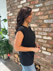 Black Lace Detail Top Amanda