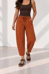Rust Barrel Leg Jogger