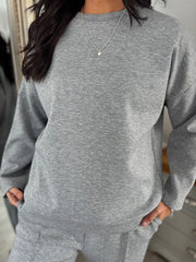 Grey Diamante Sweat Top Nina