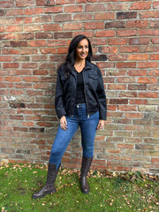 Black Faux Suede Jacket Shana