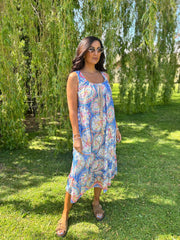 Blue Tropical Tassel Dress Seren