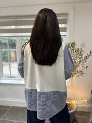 White Mock Shirt Jumper Scarlett