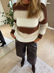 Chocolate Striped Knit Angelica